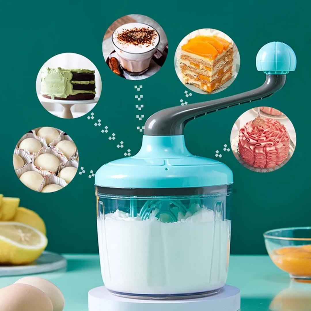 Egg Beater, Hand Crank Push Whisk Blender Hand Mixers Manual Hand Mixer Milk Cream Separator Milk Foamer Frother Kitchen Utensil for Home