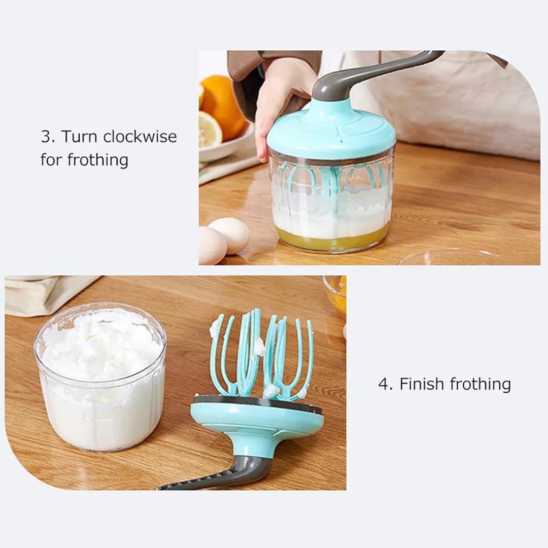 Egg Beater, Hand Crank Push Whisk Blender Hand Mixers Manual Hand Mixer Milk Cream Separator Milk Foamer Frother Kitchen Utensil for Home