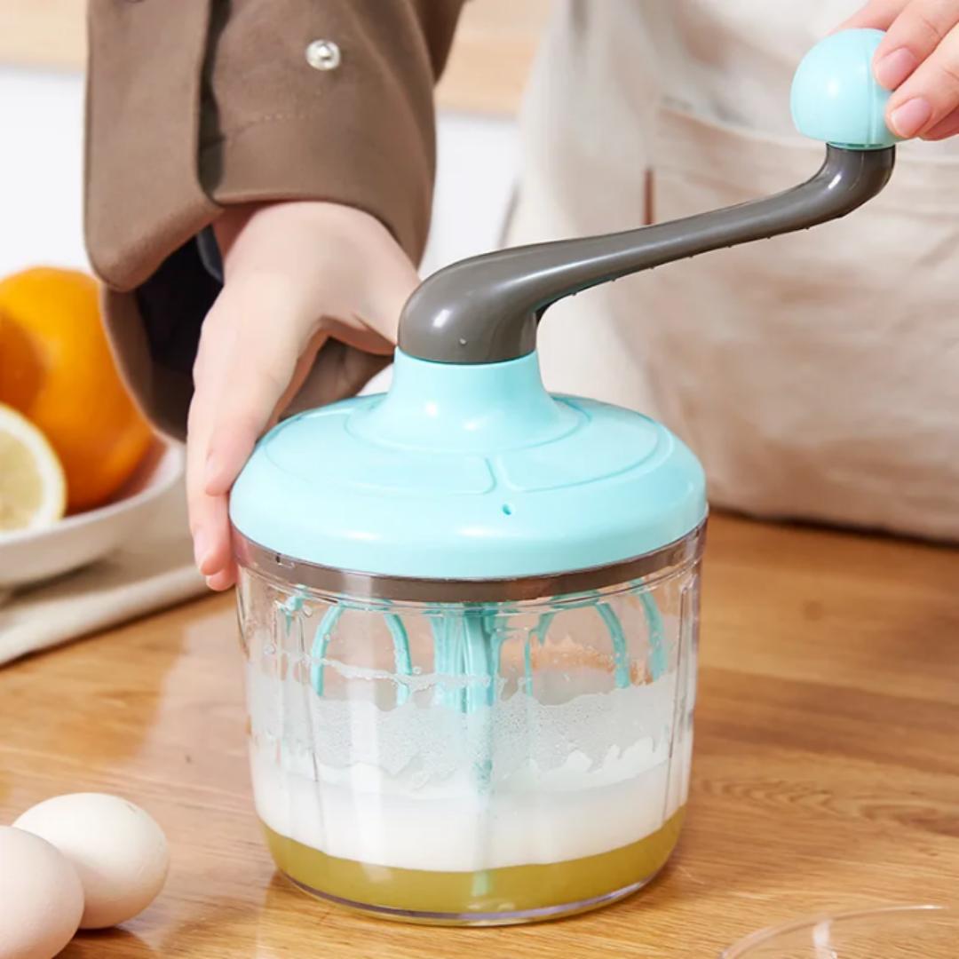 Egg Beater, Hand Crank Push Whisk Blender Hand Mixers Manual Hand Mixer Milk Cream Separator Milk Foamer Frother Kitchen Utensil for Home