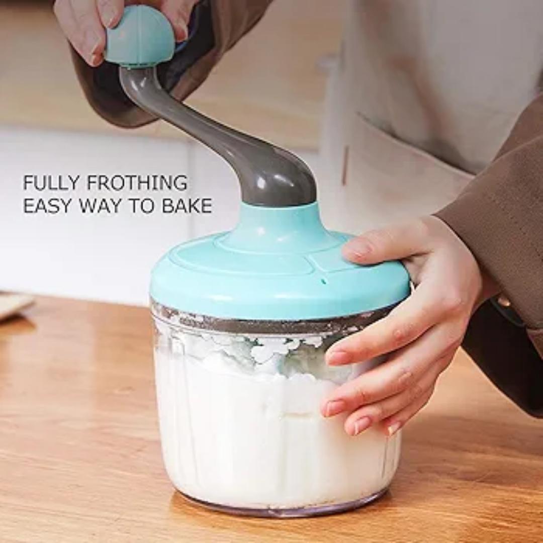 Egg Beater, Hand Crank Push Whisk Blender Hand Mixers Manual Hand Mixer Milk Cream Separator Milk Foamer Frother Kitchen Utensil for Home