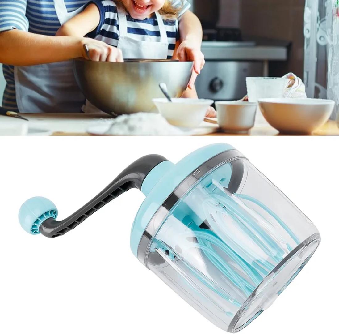 Egg Beater, Hand Crank Push Whisk Blender Hand Mixers Manual Hand Mixer Milk Cream Separator Milk Foamer Frother Kitchen Utensil for Home