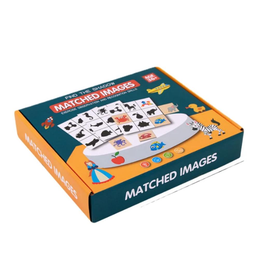 Matching Game for Kids, Shadow Matching Game, Board Game for Toddler, Wooden Developmental and Educational Toy for Shape Recognition