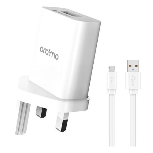 Oraimo Compact Original Fast Charging  2A Type-C Fast Charger - White