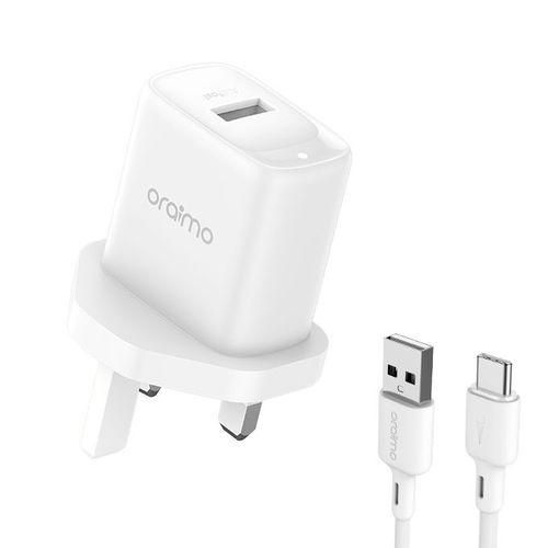 Oraimo Compact Original Fast Charging  2A Type-C Fast Charger - White