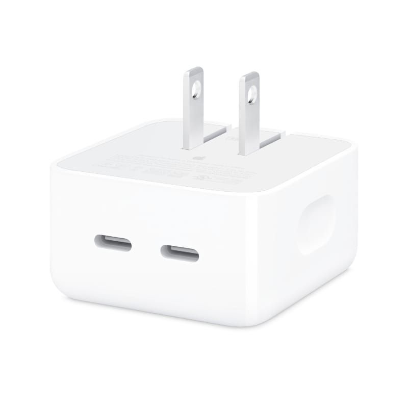 APPLE 35W PD Adapter USB-C+C Dual Jack Fast Charge For Apple Iphone 7 8Plus XR XS Max Iphone 13 Pro Max CHARGER (HEAD ONLY)