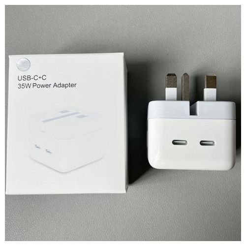 APPLE 35W PD Adapter USB-C+C Dual Jack Fast Charge For Apple Iphone 7 8Plus XR XS Max Iphone 13 Pro Max CHARGER (HEAD ONLY)