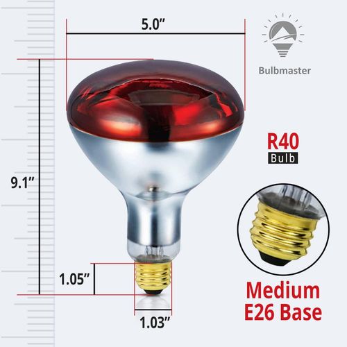 Red Infrared chicken bulb, Heat Lamp for Chickens Coop Brooder and Reptile Heat Bulb 220V Infrared Red Light