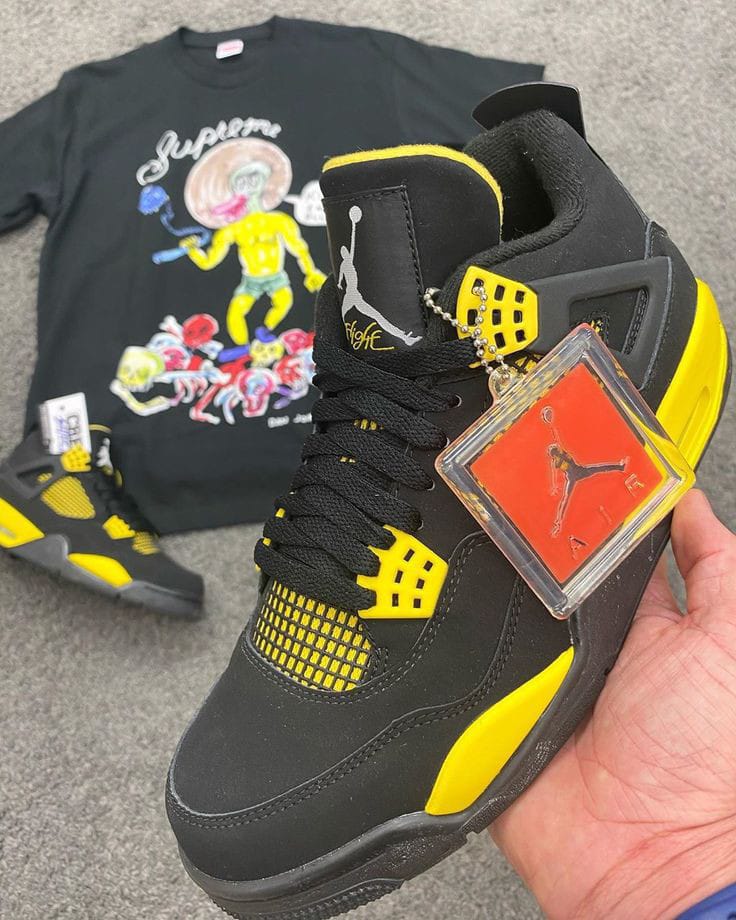 New Fashion Original Air Jordan 4 Black Cat Men's Shoes Unisex Sneakers