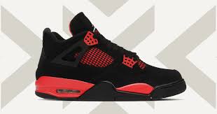 JORDAN 4 high quality j4 thunder red sneakers original fashion leather men shoes ❤️‍🔥🔥