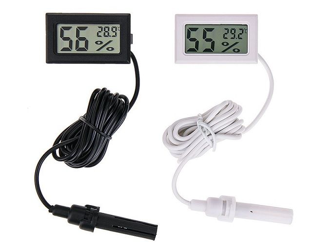 Micro LCD digital thermometer hygrometer indoor convenience temperature sensor hygrometer instrument with cable