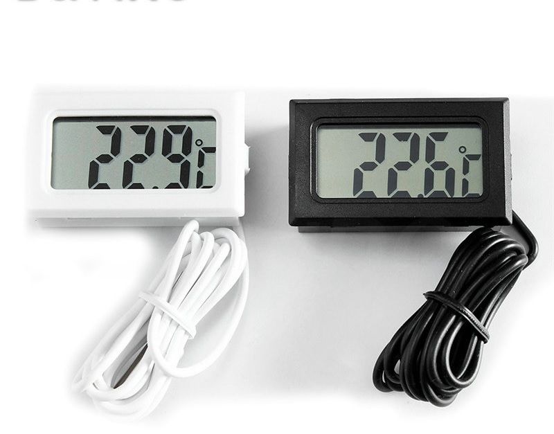 Micro LCD digital thermometer hygrometer indoor convenience temperature sensor hygrometer instrument with cable