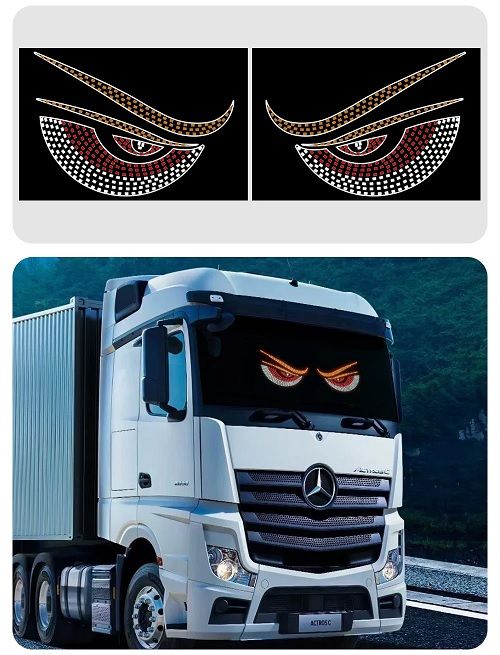 Devil Eyes Light Car Windshield Dynamic LED Matrix Panel Screen Light for Car Truck Window Decor Lighting