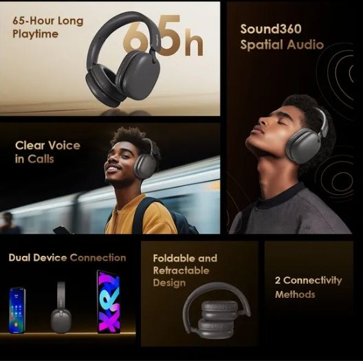 BoomPop Lite ENC Over-Ear Wireless Headphones oraimo BoomPop Lite ENC Over-Ear Wireless Headphones
