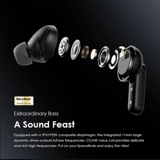 oraimo SpaceBuds Hybrid ANC True Wireless Earbuds Customized Voice Prompt