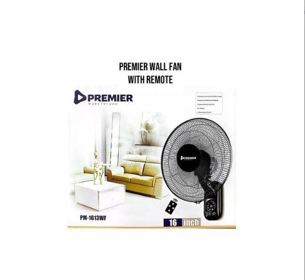 Nunix 16" Heavy duty Wall Mounted Remote Control Electric Cooling Fan - Timer Smart Modern Design, Tilting Oscillating Rotating Fan for Home Office