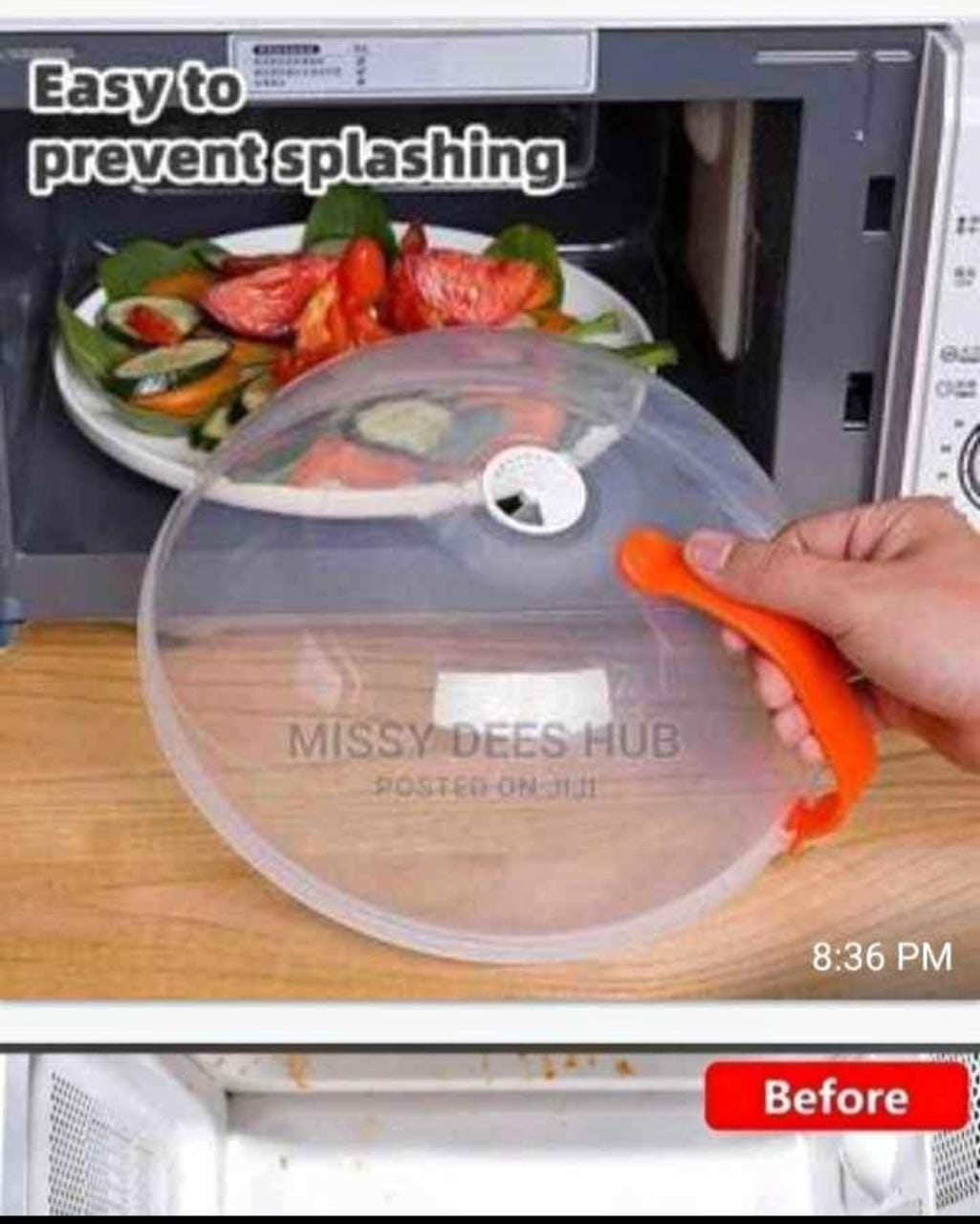 Vent microwave food cover with detachable handle.Microwave Plate Cover for Food, Microwave Cover with Steam Vents, BPA Free & Dishwasher Safe