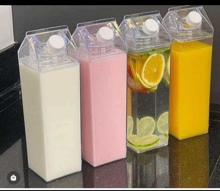 1L ACRYLIC TRANSPARENT STORAGE CONTAINER, CAN BE USED FOR MILK, WATER BOTTLE & JUICE PORTABLE REUSABLE FOR OUTDOOR SPORTS, TRAVEL, CAMPING