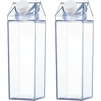 1L ACRYLIC TRANSPARENT STORAGE CONTAINER, CAN BE USED FOR MILK, WATER BOTTLE & JUICE PORTABLE REUSABLE FOR OUTDOOR SPORTS, TRAVEL, CAMPING