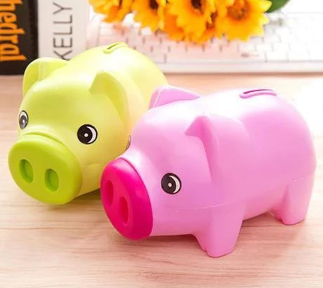 PIGGY BANK FOR KIDS, PLASTIC COIN BANK, UNBREAKABLE MONEY BANKS, CUTE PIGGY BANKS FOR KIDS, FIRST MONEY BOX, BEST BIRTHDAY GIFTS HOME DECORATION PINK & GREEN