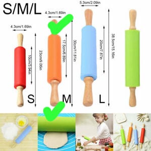SILICONE ROLLING PIN FOR BAKING NON-STICK ROLLING PIN DOUGH ROLLER WOODEN HANDLE KITCHEN ACCESSORIES PASTRY ROLLER