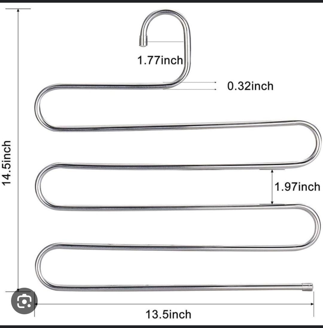 STAINLESS STEEL SHAPE TROUSERS JEANS HANGERS CLOSET SPACE SAVING CLOTHES SCARF STORAGE ORGANIZER  CLOSET MULTIPLE LAYERS MULTIFUNCTIONAL USES RACK ORGANIZER FOR TROUSERS SCARVES