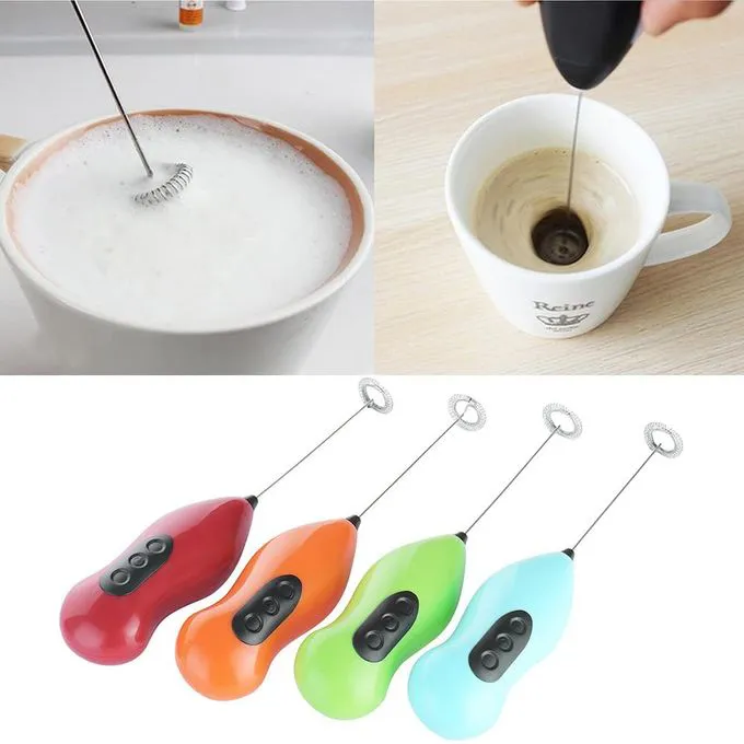 MILK FROTHER HANDHELD FOR COFFEE - ELECTRIC HAND BLENDER, MINI DRINK MIXER WHISK & COFFEE FOAMER WAND WITH STAND FOR LATTES, CAPPUCCINO, MATCHA AND HOT CHOCOLATE - KITCHEN GIFTS