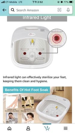 COLLAPSIBLE FOOT SPA WITH HEAT, BUBBLE, RED LIGHT, AND TEMPERATURE CONTROL, FOOT BATH MASSAGER WITH 8 SHIATSU MASSAGE ROLLERS, PEDICURE FOOT SPA FOR RELAXATION AND STRESS RELIEF.