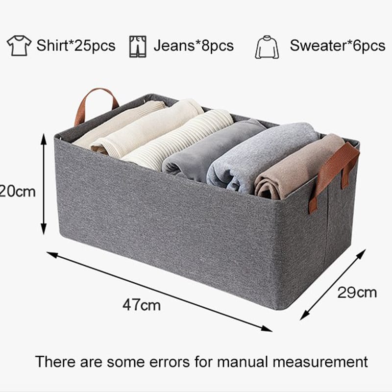 LARGE STORAGE BAGS, CLOTHES STORAGE BINS FOLDABLE CLOSET ORGANIZERS STORAGE CONTAINERS WITH REINFORCED HANDLE FOR CLOTHING, BLANKET, COMFORTERS, BED SHEETS, PILLOWS AND TOYS (GRAY)