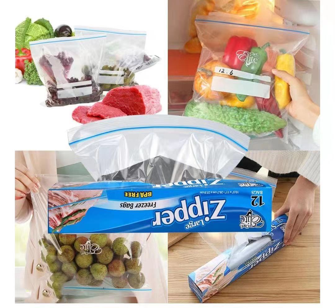 REUSABLE FOOD STORAGE FREEZER BAGS 2KGS 12PC BOX PACK 1KG 20PC BOX PACK ZIPPER LOCK FOR FRUIT AND VEGGIES – 2 SIZES, MICROWAVE AND FREEZER SAFE, STRONG SEAL, EASY TO FILL FOR LUNCH, SNACKS, AND MEALS