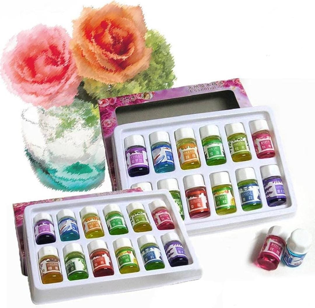 ESSENTIAL OILS SET -ESSENTIAL OILS - 100% NATURAL ESSENTIAL OILS-PERFECT FOR DIFFUSER, HUMIDIFIER, AROMATHERAPY, MASSAGE, SKIN & HAIR CARE FRAGRANCE SCENTS BLENDS OIL GIFT SET FOR CANDLE MAKING, AROMA