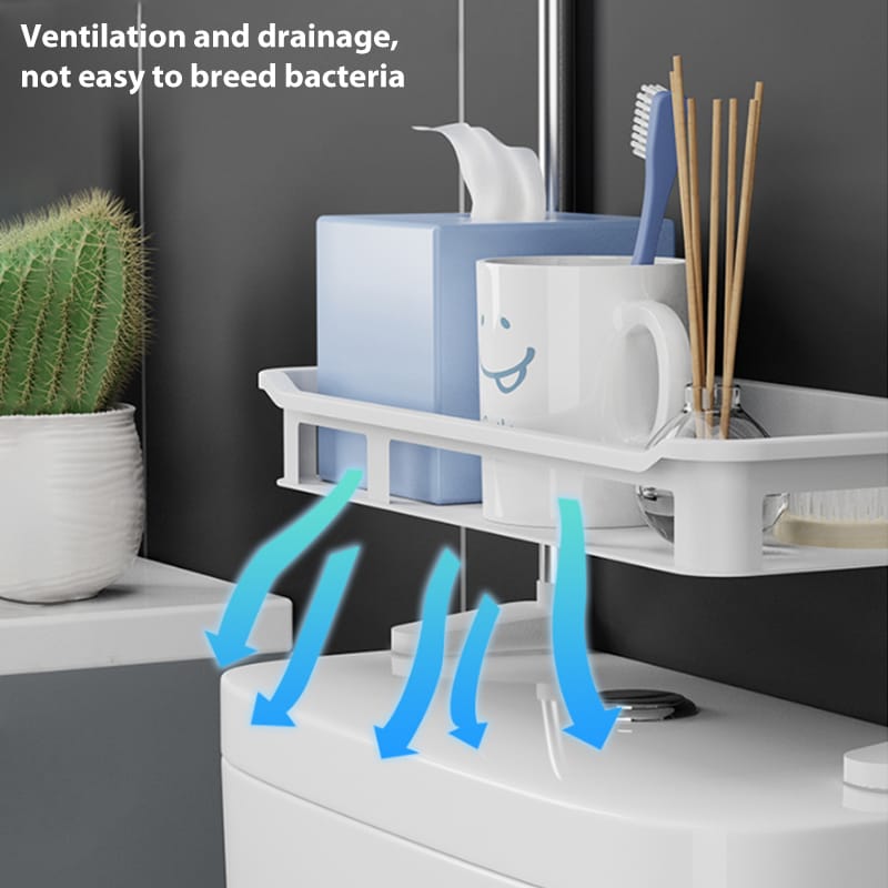 DETACHABLE 2 STOREY TOILET TOP ORGANIZER RACK  2 TIER BATHROOM STORAGE SHELF, TOILET SHELF ORGANIZER, OVER THE TOILET STORAGE SHELF,TOILET ORGANIZER
