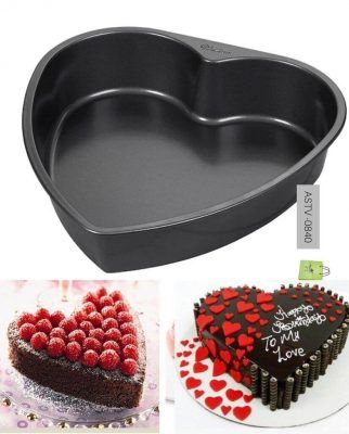 HEART SHAPED NON-STICK CAKE PAN, ALUMINUM CAKE TIN, DIY BAKING MOLD TOOL FOR HEART CAKE PAN,HEART SHAPED PUDDING CAKE BAKING PAN,BAKING TOOLS FOR CHRISTMAS, BIRTHDAY, & PARTY DESSERTS WEDDING BIRTHDAY