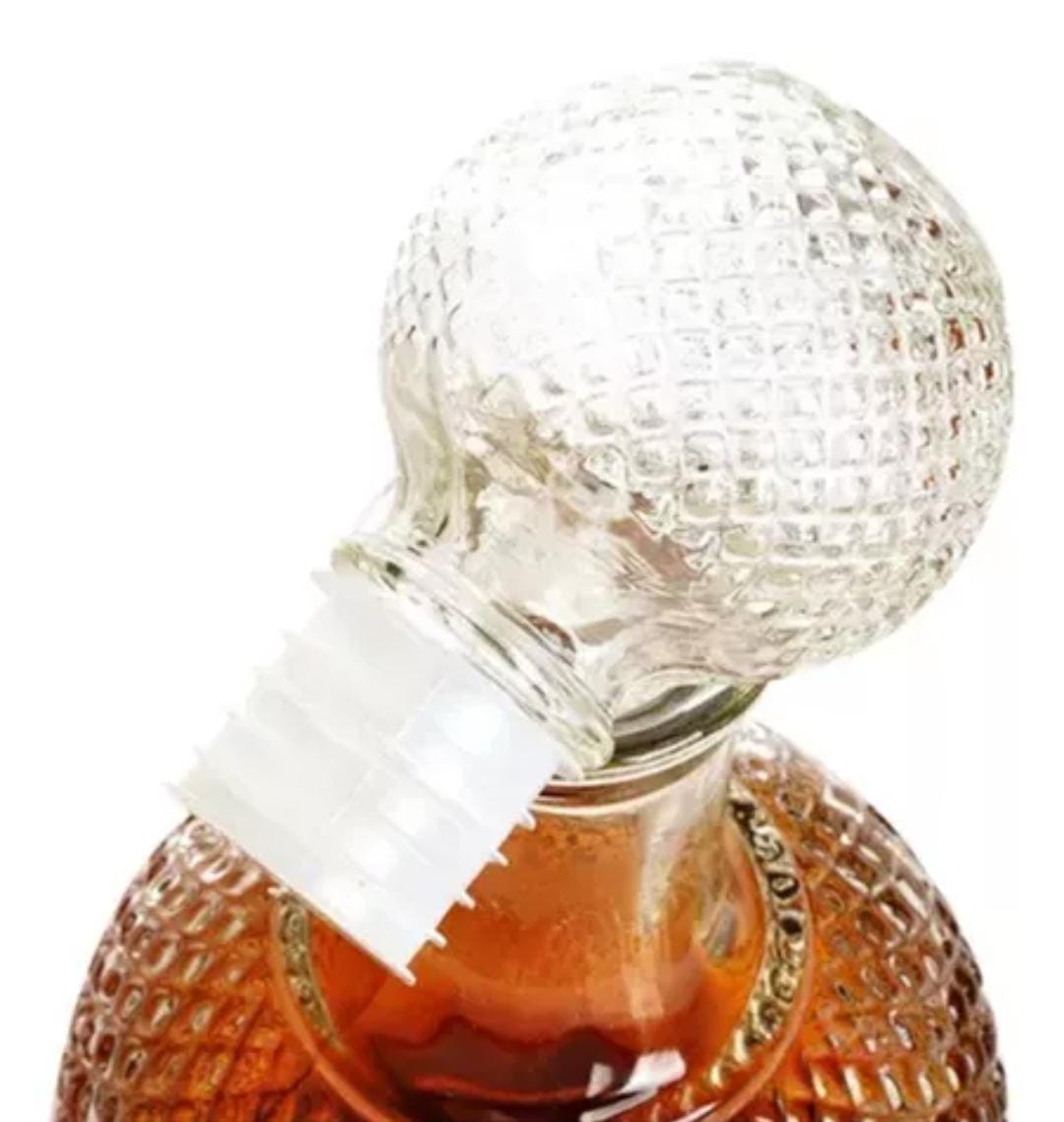 1L THICK GLASS WHISKY BOTTLE  WITH AIR TIGHT TOT CORK GLASS DECANTER WITH AIRTIGHT STOPPER, 1000ML LIQUOR DECANTER BOTTLE FOR ALCOHOL , WINE , SCOTCH , BRANDY OR BOURBON DECANTER , LEAD-FREE CRYSTAL