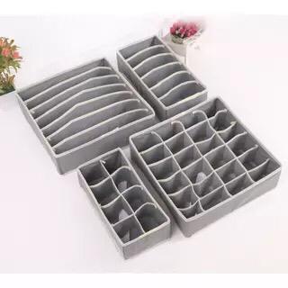 4IN1 UNDER GARMENTS ORGANIZER CLOSET UNDERGARMENT ORGANIZER DRAWER DIVIDER SOCK UNDERWEAR DRAWER ORGANIZER DIVIDERS, FOLDABLE FABRIC DRESSER CLOSET ORGANIZERS AND STORAGE BINS FOR BABY CLOTHES, BRA, P
