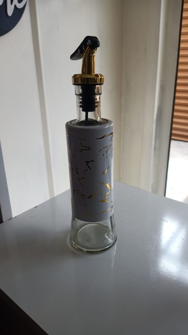 MARBLE OIL JAR CERAMIC EDIBLE OIL DISPENSER BOTTLE, OLIVE OIL SUB-BOTTLING FOR KITCHEN SEASONING STORAGE