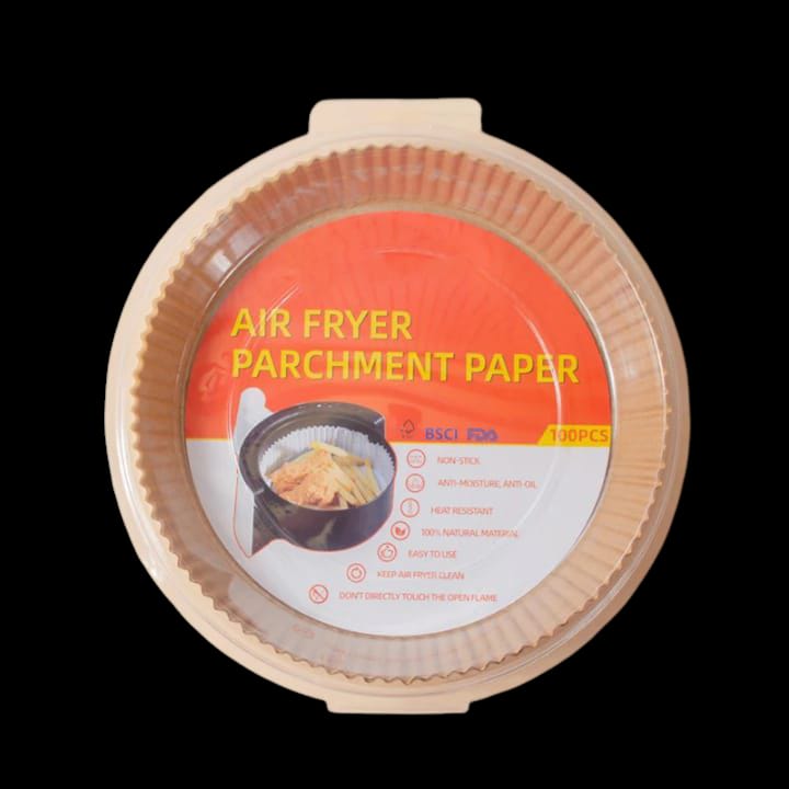 50 PIECES AIR FRYER LINERS  DISPOSABLE AIR FRYER LINES, DISPOSABLE AIR FRYER PAPER LINERS – NON-STICK AND OIL PROOF FOR EASY CLEAN-UP, GREAT FOR OVEN, PANS & BAKING