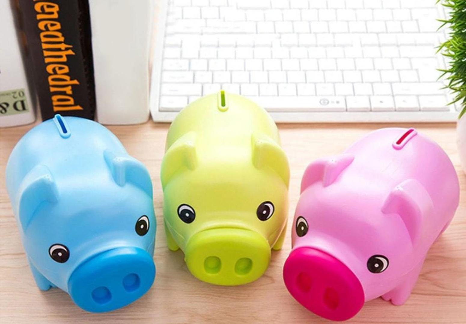 PIGGY BANK FOR KIDS, PLASTIC COIN BANK, UNBREAKABLE MONEY BANKS, CUTE PIGGY BANKS FOR KIDS, FIRST MONEY BOX, BEST BIRTHDAY GIFTS HOME DECORATION PINK & GREEN