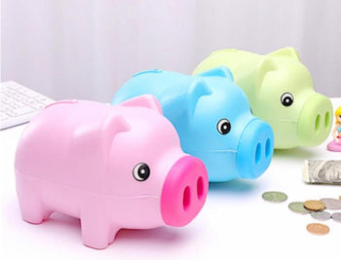 PIGGY BANK FOR KIDS, PLASTIC COIN BANK, UNBREAKABLE MONEY BANKS, CUTE PIGGY BANKS FOR KIDS, FIRST MONEY BOX, BEST BIRTHDAY GIFTS HOME DECORATION PINK & GREEN