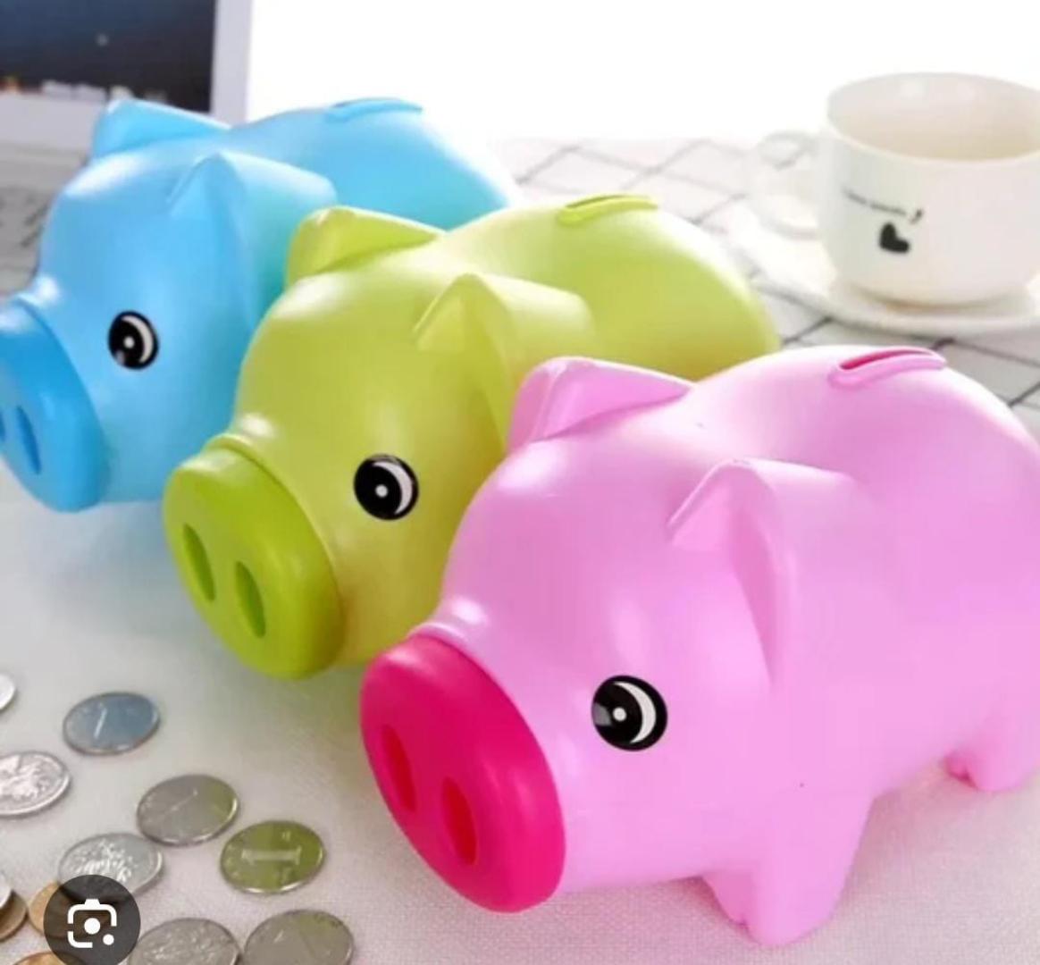 PIGGY BANK FOR KIDS, PLASTIC COIN BANK, UNBREAKABLE MONEY BANKS, CUTE PIGGY BANKS FOR KIDS, FIRST MONEY BOX, BEST BIRTHDAY GIFTS HOME DECORATION PINK & GREEN