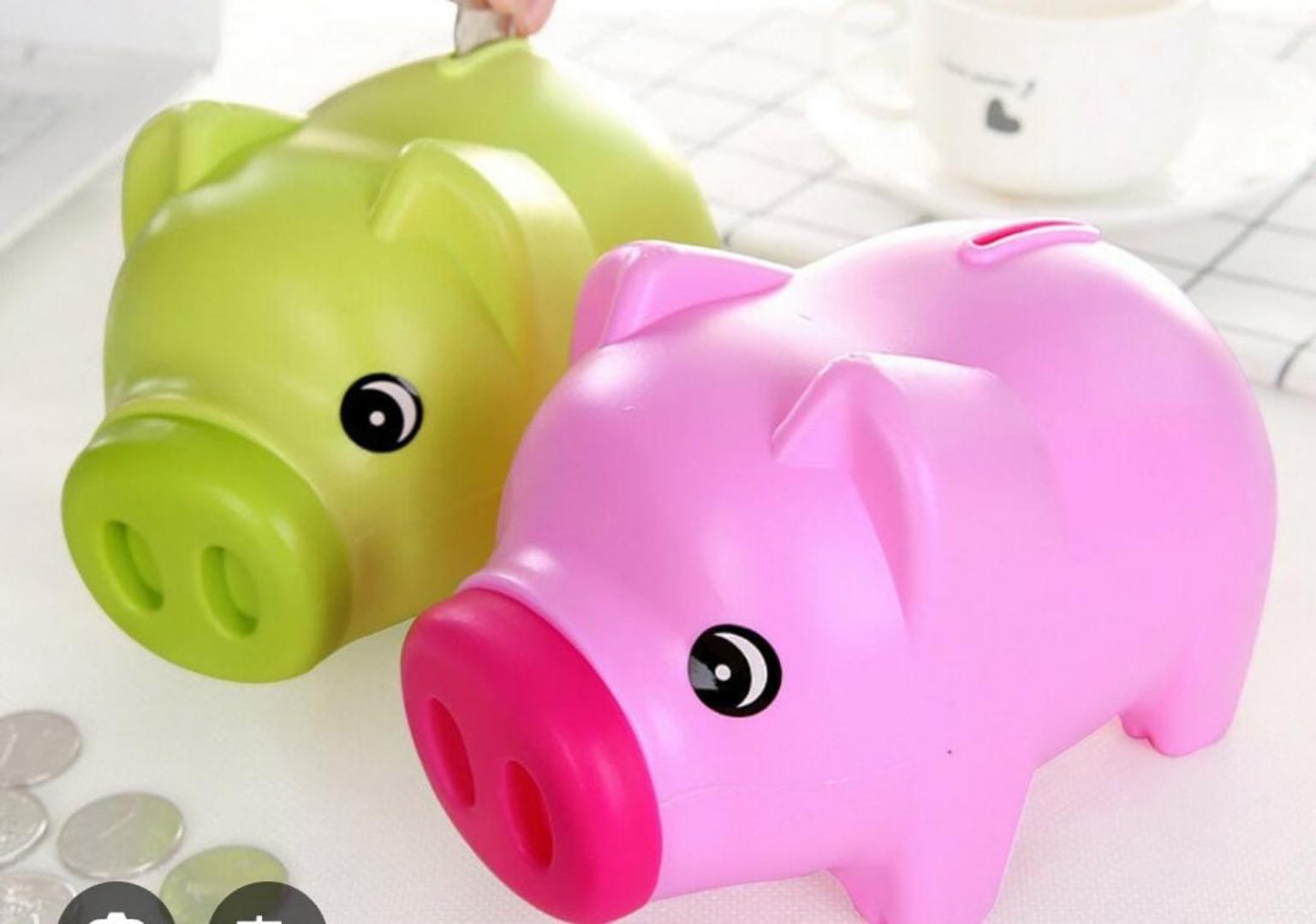 PIGGY BANK FOR KIDS, PLASTIC COIN BANK, UNBREAKABLE MONEY BANKS, CUTE PIGGY BANKS FOR KIDS, FIRST MONEY BOX, BEST BIRTHDAY GIFTS HOME DECORATION PINK & GREEN