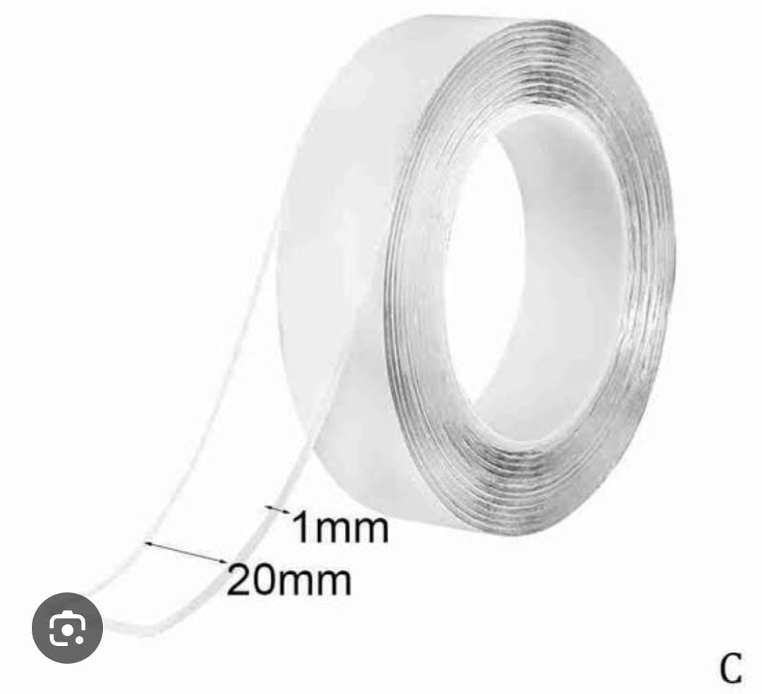 DOUBLE SIDED MAGIC NANO TAPE REMOVABLE CLEAR MOUNTING TAPE FOR WALLS, CARPET, RUG & DIY – STRONG TWO SIDED ADHESIVE TAPE – NO RESIDUE, WASHABLE, TRACELESS