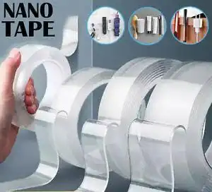 DOUBLE SIDED MAGIC NANO TAPE REMOVABLE CLEAR MOUNTING TAPE FOR WALLS, CARPET, RUG & DIY – STRONG TWO SIDED ADHESIVE TAPE – NO RESIDUE, WASHABLE, TRACELESS