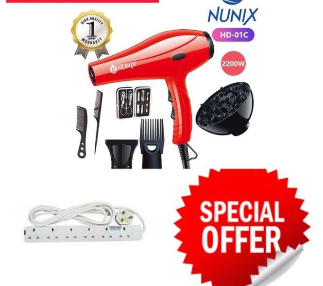 Share this product


Nunix BLOW DRIER 2200W WITH ACCESORIES + FREE 4WAY POWER EXTENSION