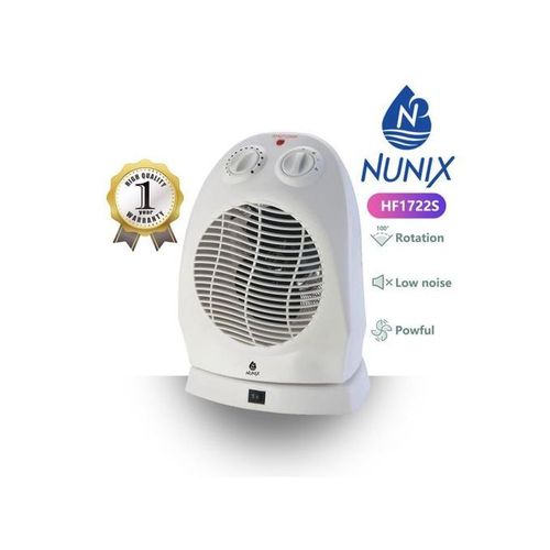 Nunix Portable Electric Rotating Fan Room Heater - Hot/ Warm