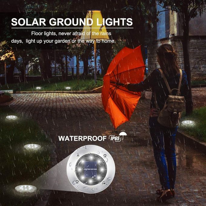 Solar Lights Outdoor Waterproof, 12 Pack Solar Ground Lights, Solar Garden Lights, Bright Solar Disk Landscape Lights for Lawn Patio Deck Pathway Yard Walkway(Warm Light)