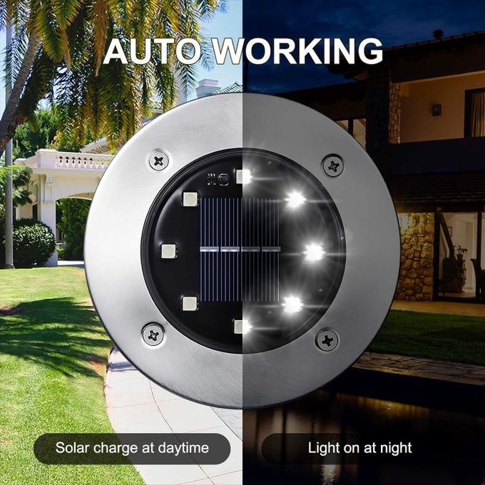 Solar Lights Outdoor Waterproof, 12 Pack Solar Ground Lights, Solar Garden Lights, Bright Solar Disk Landscape Lights for Lawn Patio Deck Pathway Yard Walkway(Warm Light)