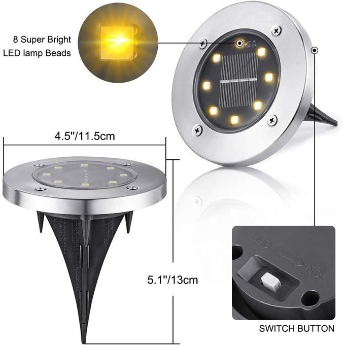 Solar Lights Outdoor Waterproof, 12 Pack Solar Ground Lights, Solar Garden Lights, Bright Solar Disk Landscape Lights for Lawn Patio Deck Pathway Yard Walkway(Warm Light)