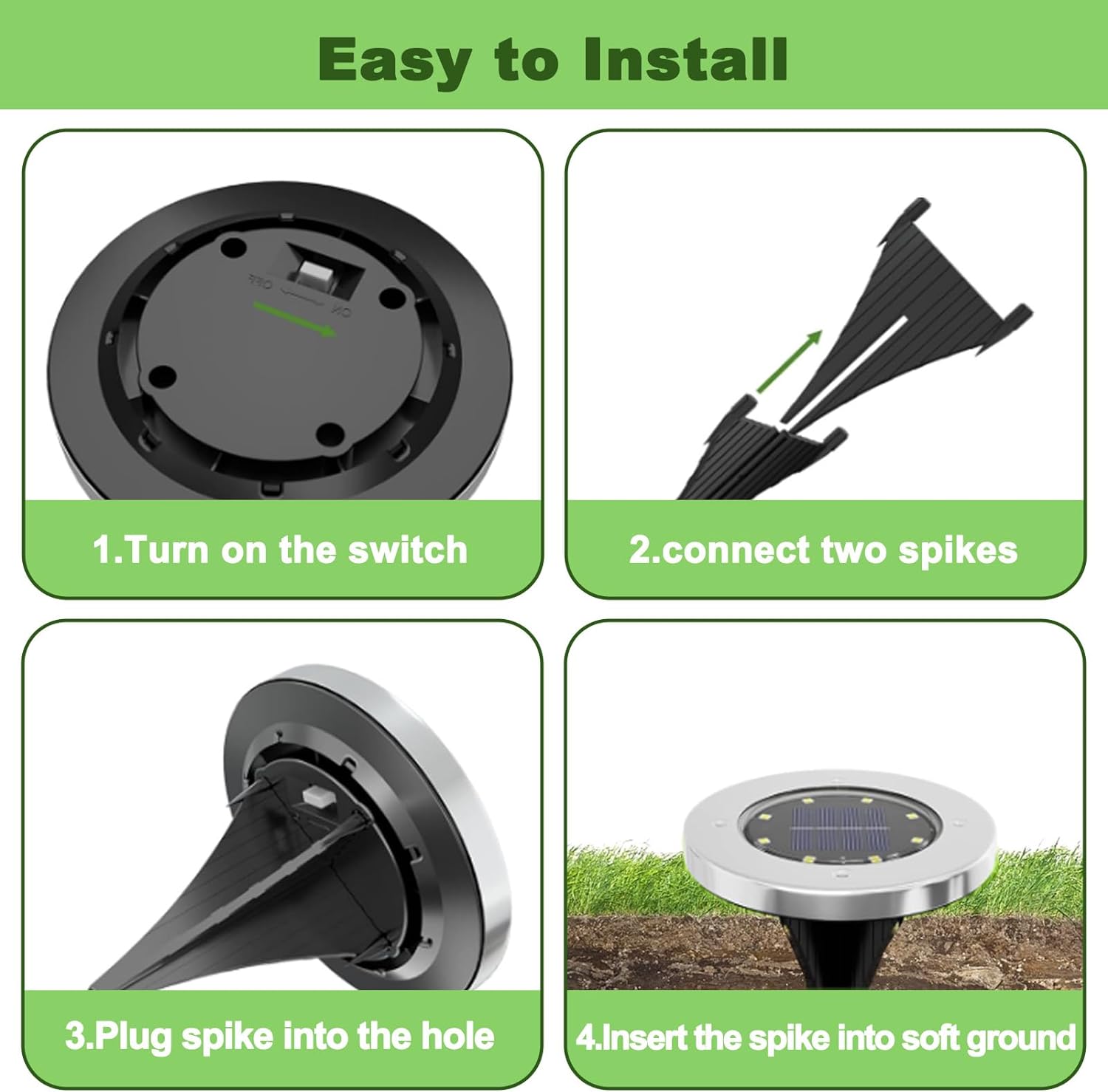 Solar Ground Lights, 12 Packs Waterproof Solar Garden Lights, In-Ground Outdoor Landscape Lighting for Patio,Lawn,Yard,Pathway,Patio,Walkway(Warm Light)