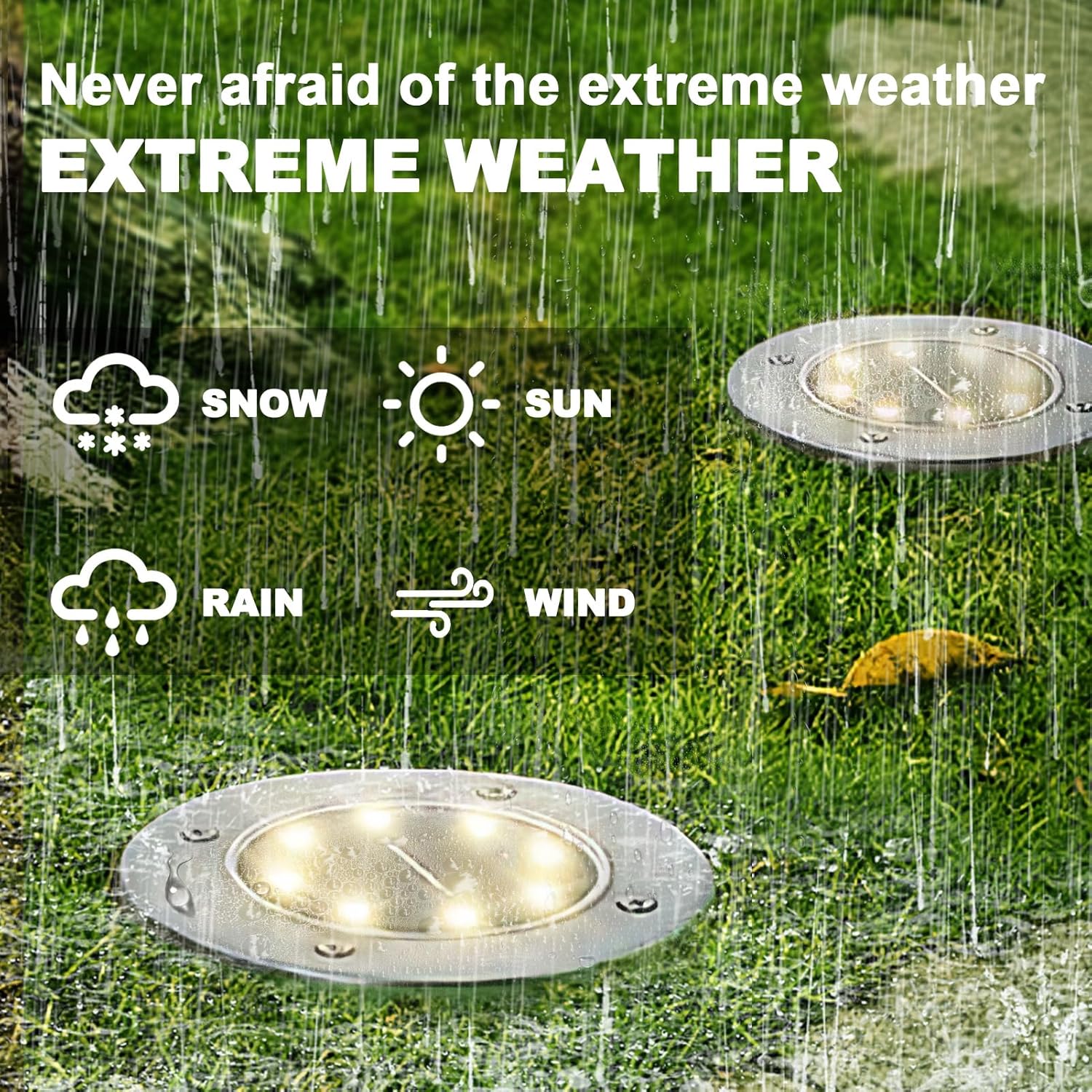Solar Ground Lights, 12 Packs Waterproof Solar Garden Lights, In-Ground Outdoor Landscape Lighting for Patio,Lawn,Yard,Pathway,Patio,Walkway(Warm Light)