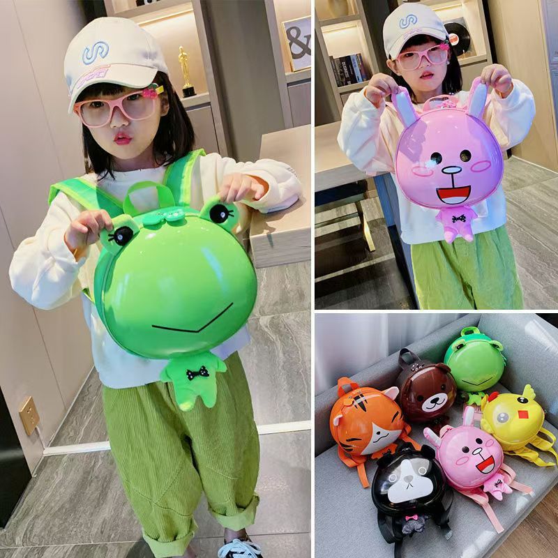 New Primary School Cartoon Schoolbag Hard Shell Bag Kindergarten Baby Backpack Small Schoolbag Children's Eggshell Bag